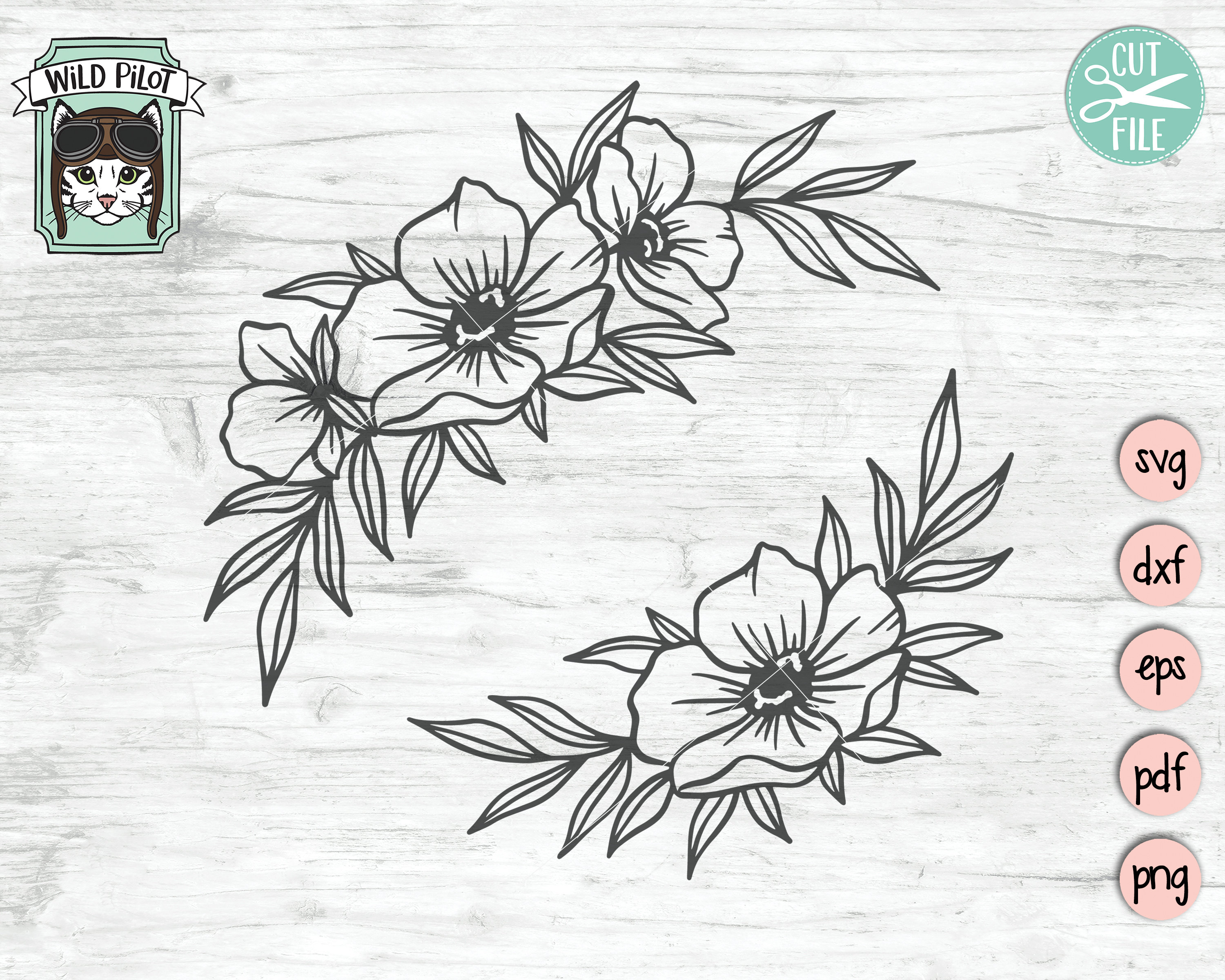 Download Flower Svg Files Flower Border Svg Flower Corner Svg Floral Etsy