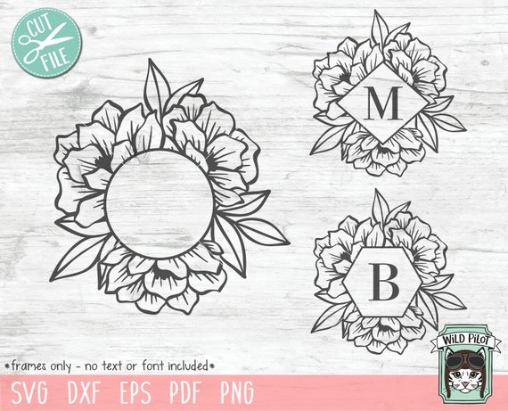 Flower Monogram Frame SVG File Monogram Frame Cut File -  Norway