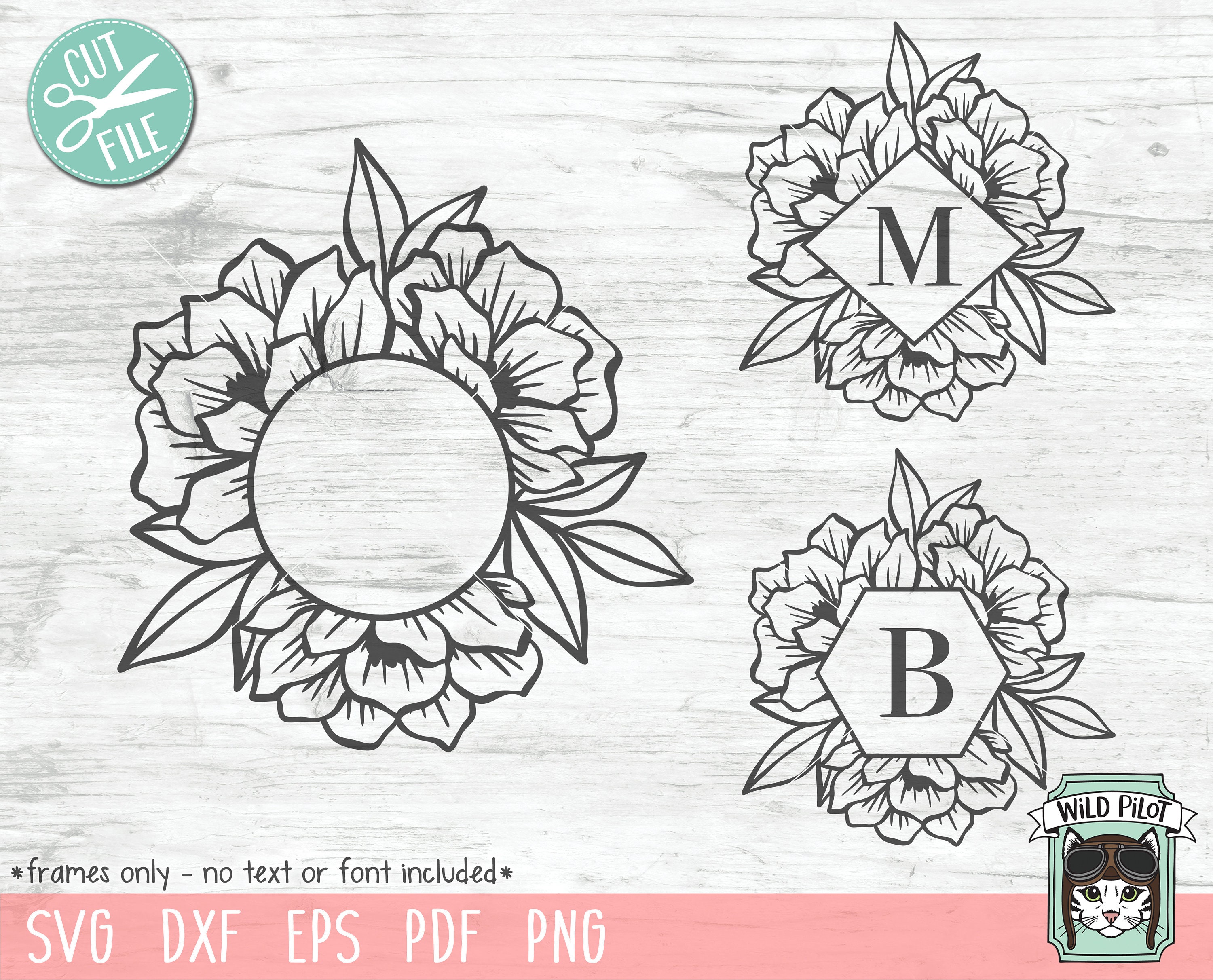 rose monogram frame