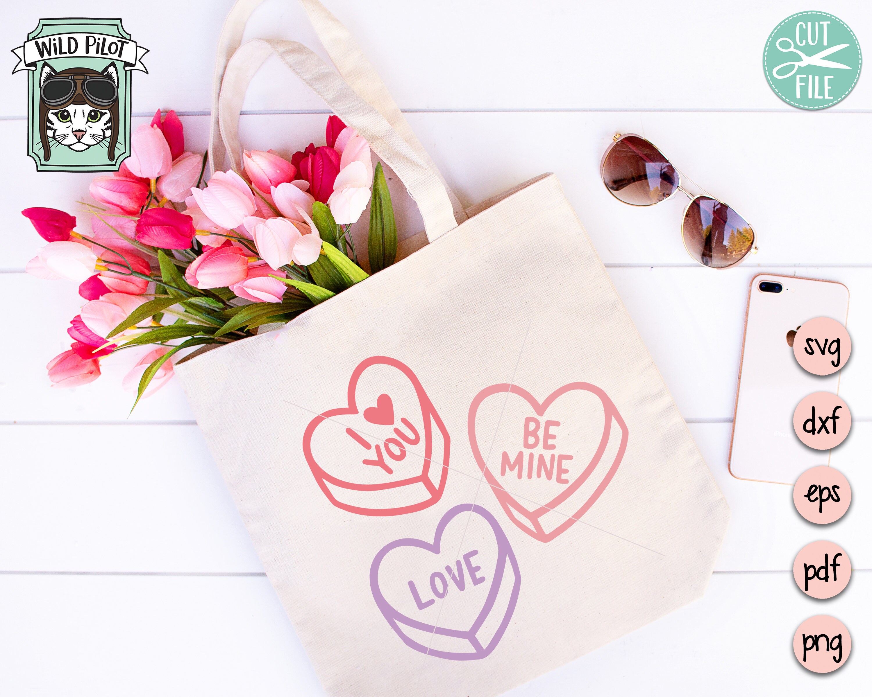 Valentines Day SVG File, Candy Hearts SVG File, Conversation Heart Svg ...