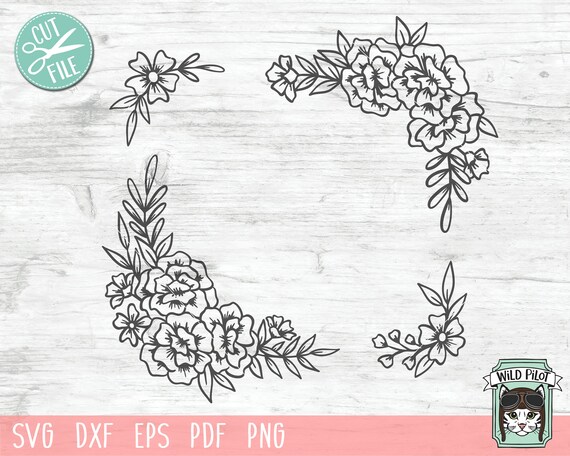 Download Flowers Svg File Flower Border Svg Floral Svg Flower Cut Etsy