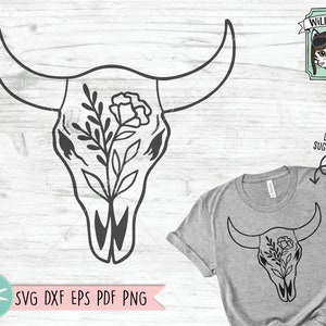 Cow Skull Flowers SVG, Cow Skull Floral SVG, Bull Skull Floral SVG, Bull Skull Flower svg, Southwest svg, Boho svg, Longhorn svg, Bohemian