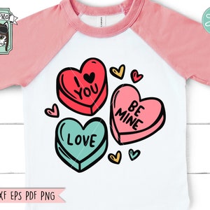 Valentinstag SVG Datei, Valentinstag Shirt SVG, Herz Candies SVG, Conversation Heart SVG, Valentinstag Cut File, Valentinstag Cut File