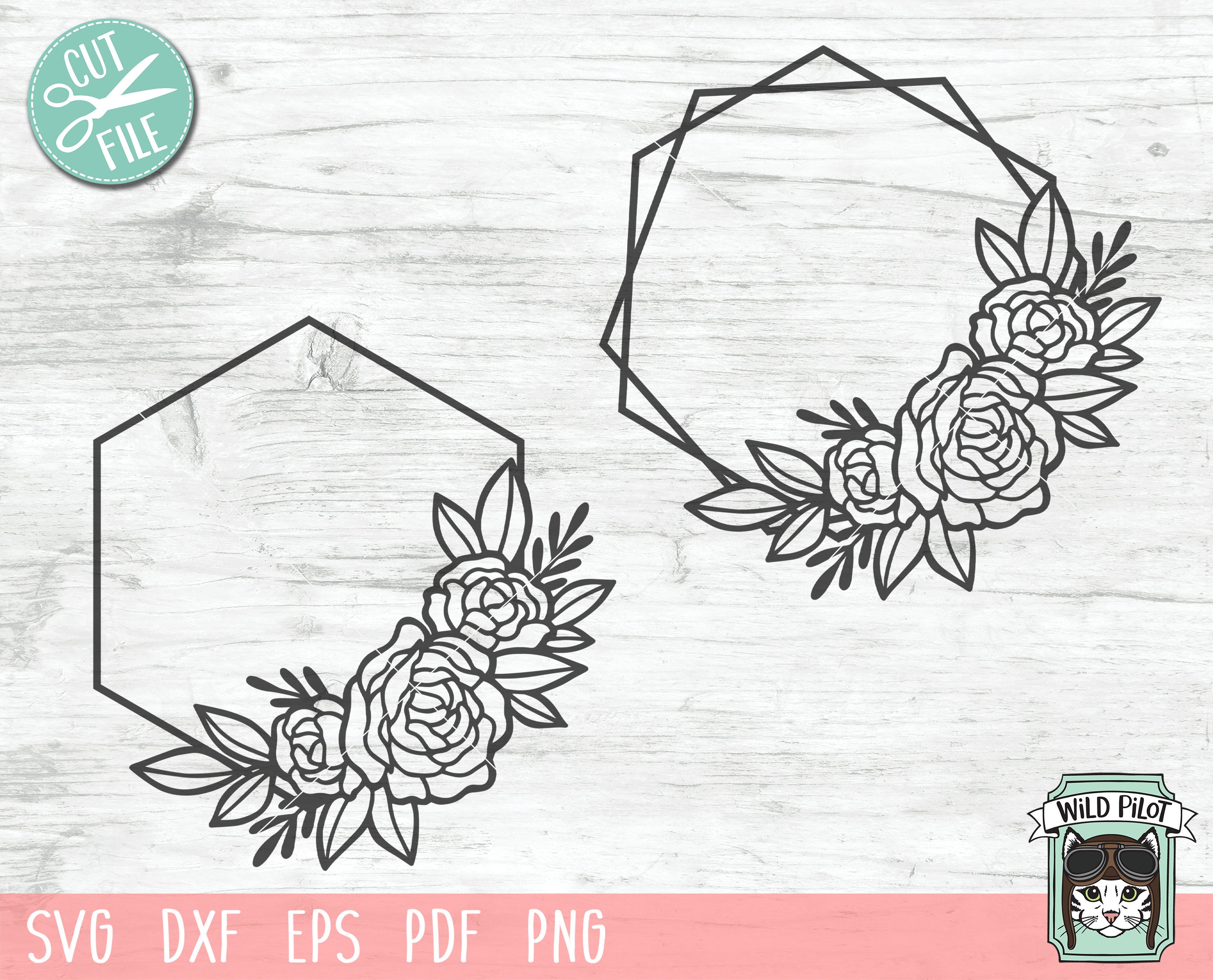 Download Flower Frame Svg Hexagon Flower Frame Svg Floral Frame Cut Etsy
