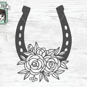 Plik SVG Horseshoe, plik do cięcia Horseshoe, Horseshoe Floral SVG, Horseshoe Flowers SVG, Good Luck SVG, Lucky SVG, jeździecki, ramka monogramu