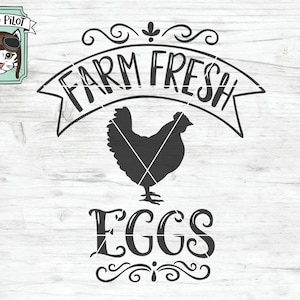 Farm Fresh Eggs SVG file, farm fresh eggs cut file, fresh eggs svg file, farm fresh eggs clipart, farm svg, sign, Kitchen