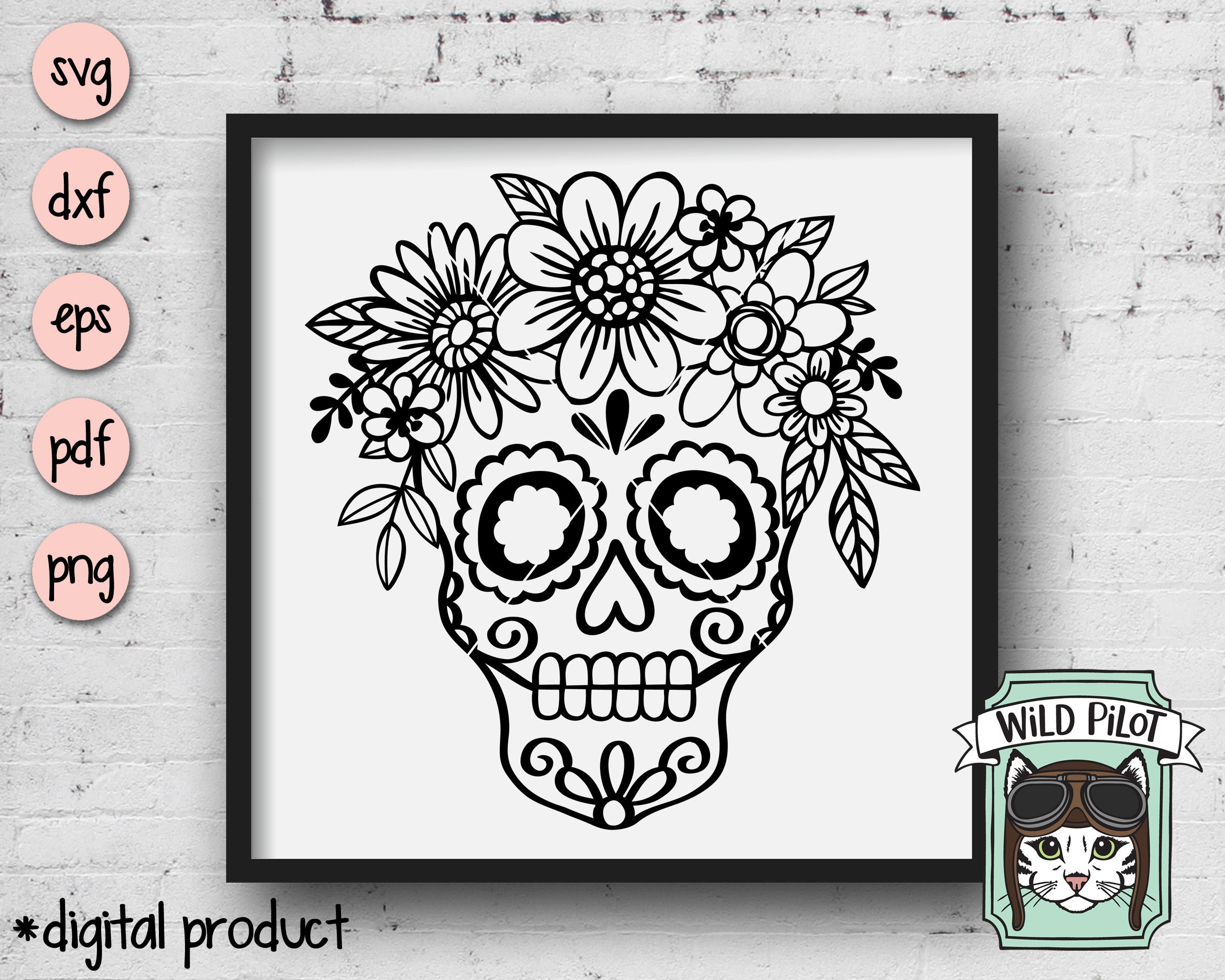 Download Sugar Skull SVG Sugar Skull svg file Sugar Skull clip art | Etsy