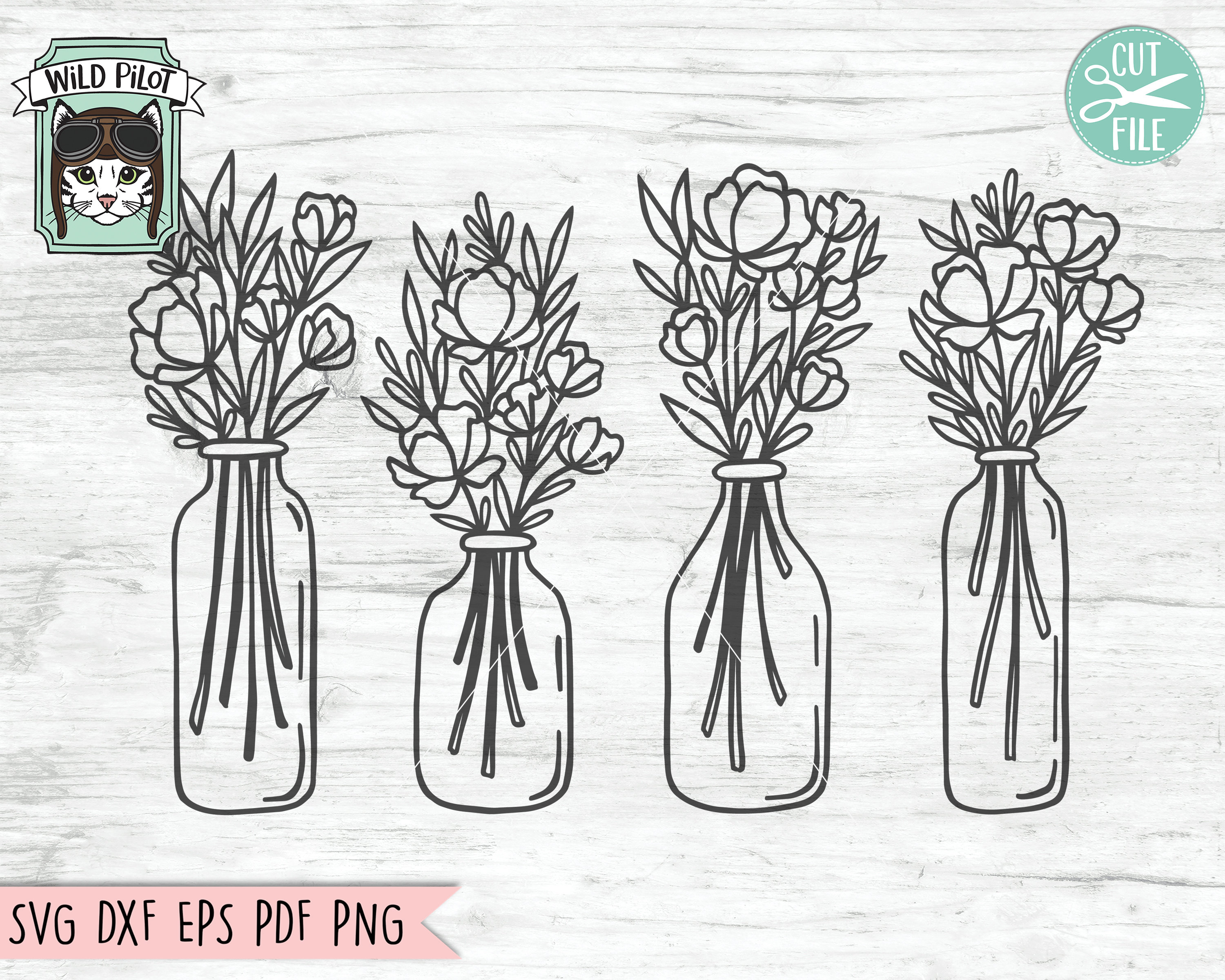 Flower Vase SVG File Flower SVG Files Floral Svg Files Etsy Singapore