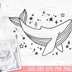 Whale SVG Cut File, Space SVG, Galaxy svg, Ocean Animals SVG, Mystical svg, Celestial svg, Outer Space svg, Beach svg, Nautical svg