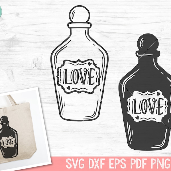 Love Potion Bottle SVG, Halloween SVG, Valentines Day svg, Witchy SVG, Potion Bottle svg, Witchcraft svg, Mystical svg, Witches Brew svg
