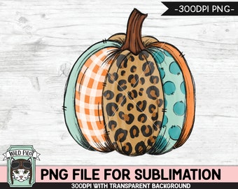 Patchwork calabaza SUBLIMACIÓN diseño PNG, archivo png de calabaza leopardo, sublimación PNG de calabaza a cuadros, otoño, otoño, Halloween, acción de gracias