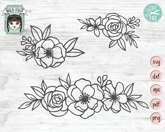 Download Flower Svg Files Flower Border Svg Floral Svg Files Flower Cut File Flower Corner Flower Flourish