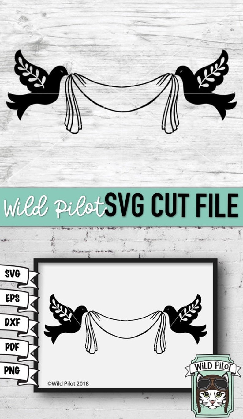 Download Dove Banner SVG Wedding Banner SVG Dove Banner clipart Dove | Etsy