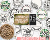 Christmas Round Sign Bundle svg file, Christmas Sign svg files, Christmas Wreath svg, Christmas Monogram frame, Christmas Sublimation png
