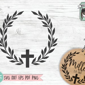 Kreuz SVG Schnittdatei, religiöses SVG, Monogramm Rahmen SVG, Kreuz png, Kreuz Clipart, christlicher Schnitt