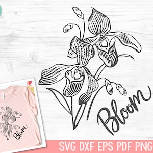 Orchid SVG file, Flower SVG, Flowers svg file, orchid clip art, orchid clipart, Flower svg file, Bloom, flowers cut file