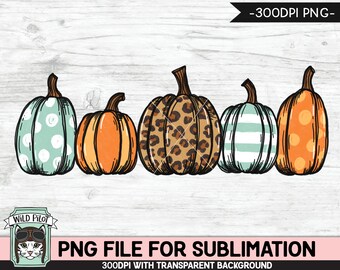 Diseño de sublimación de calabaza PNG, archivo PNG de calabaza de leopardo, diseños de sublimación PNG de calabaza de patchwork, otoño, Halloween, Acción de Gracias
