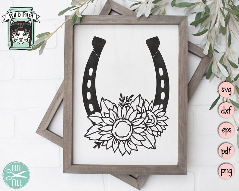 Download Horseshoe SVG file Horseshoe cut file Horseshoe Sunflowers ...