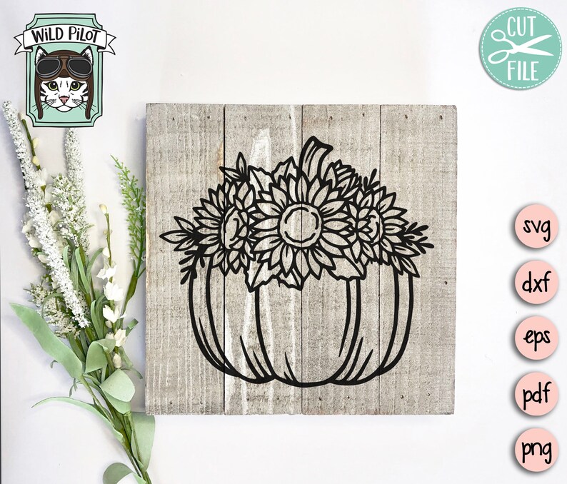 Download Floral Pumpkin SVG file Sunflower Pumpkin svg Flower ...