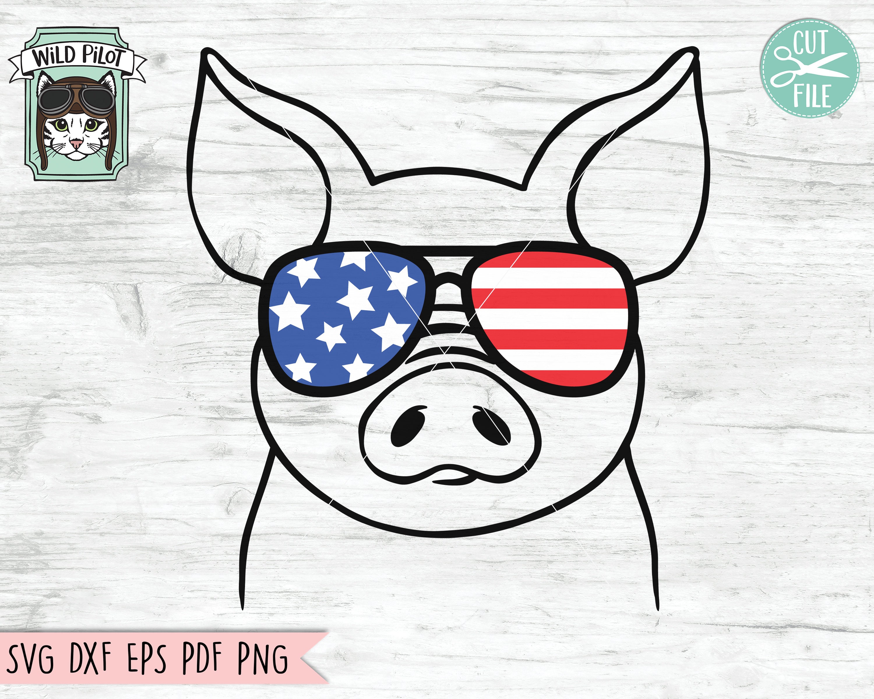 Download July 4th Pig Svg Fourth Of July Pig Svg File Pig Glasses Etsy