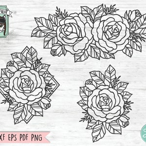 Rose SVG, Flower Border svg, Rose Border svg, Rose cut file, Flower svg file, Floral svg file, Flower diamond svg, Floral Border SVG File
