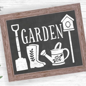 Garden SVG File, Gardening SVG, Garden Tools, garden sign, clip art, cut file, stencil, Shovel, Rain Boots, Watering Can, Birdhouse image 4