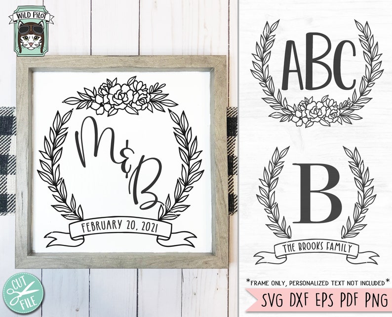 Download Floral Wedding Crest Monogram Leaf Frame Cut File Flower Monogram Frame Laurel Leaves Svg Monogram Frame Svg File Wedding Monogram Svg Digital Drawing Illustration Truongsinhhoc Com Vn