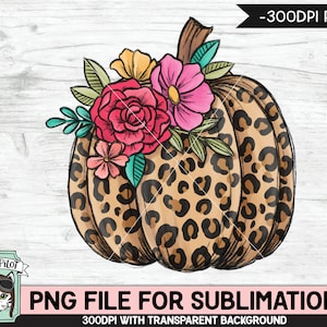 May include: A brown and black leopard print pumpkin with a stem and a bouquet of pink, red, and yellow flowers.