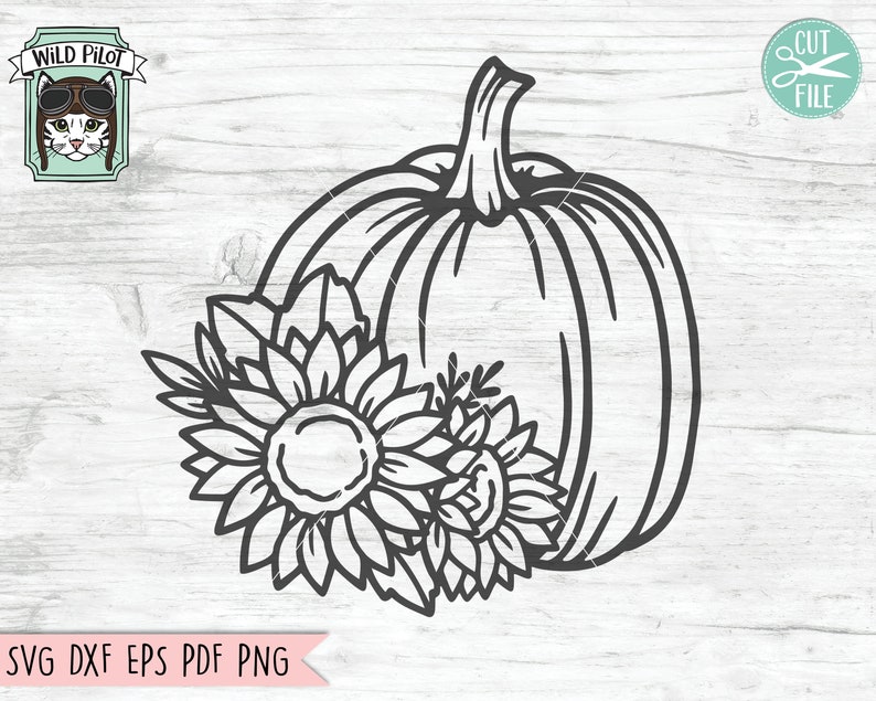 Download Floral Pumpkin SVG file Sunflower Pumpkin svg Flower ...