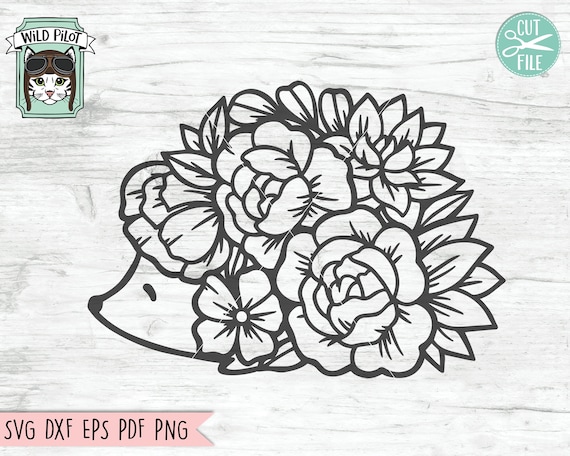 Download Hedgehog Svg File Floral Hedgehog Svg Hedgehog Flowers Svg Etsy