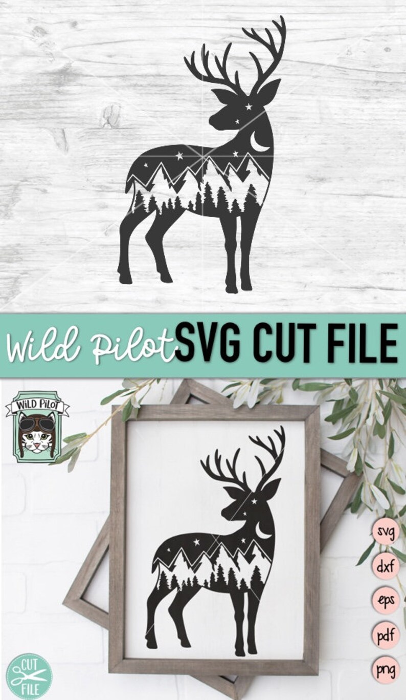 Free Free 299 Mountain Deer Scene Svg SVG PNG EPS DXF File