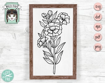 Flower SVG files, Bouquet SVG file, Bouquet of Flowers SVG, Flower cut files, Flower Clipart, Flower Bouquet, Floral svg, Carnation, Wedding