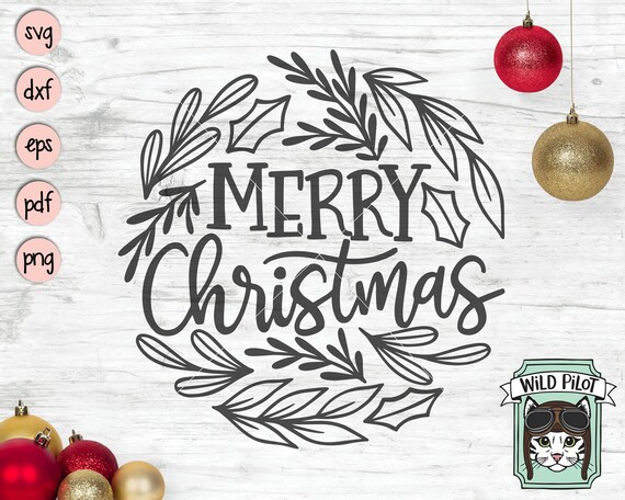 Merry Christmas Sign SVG File, Merry Christmas Cut File, Christmas