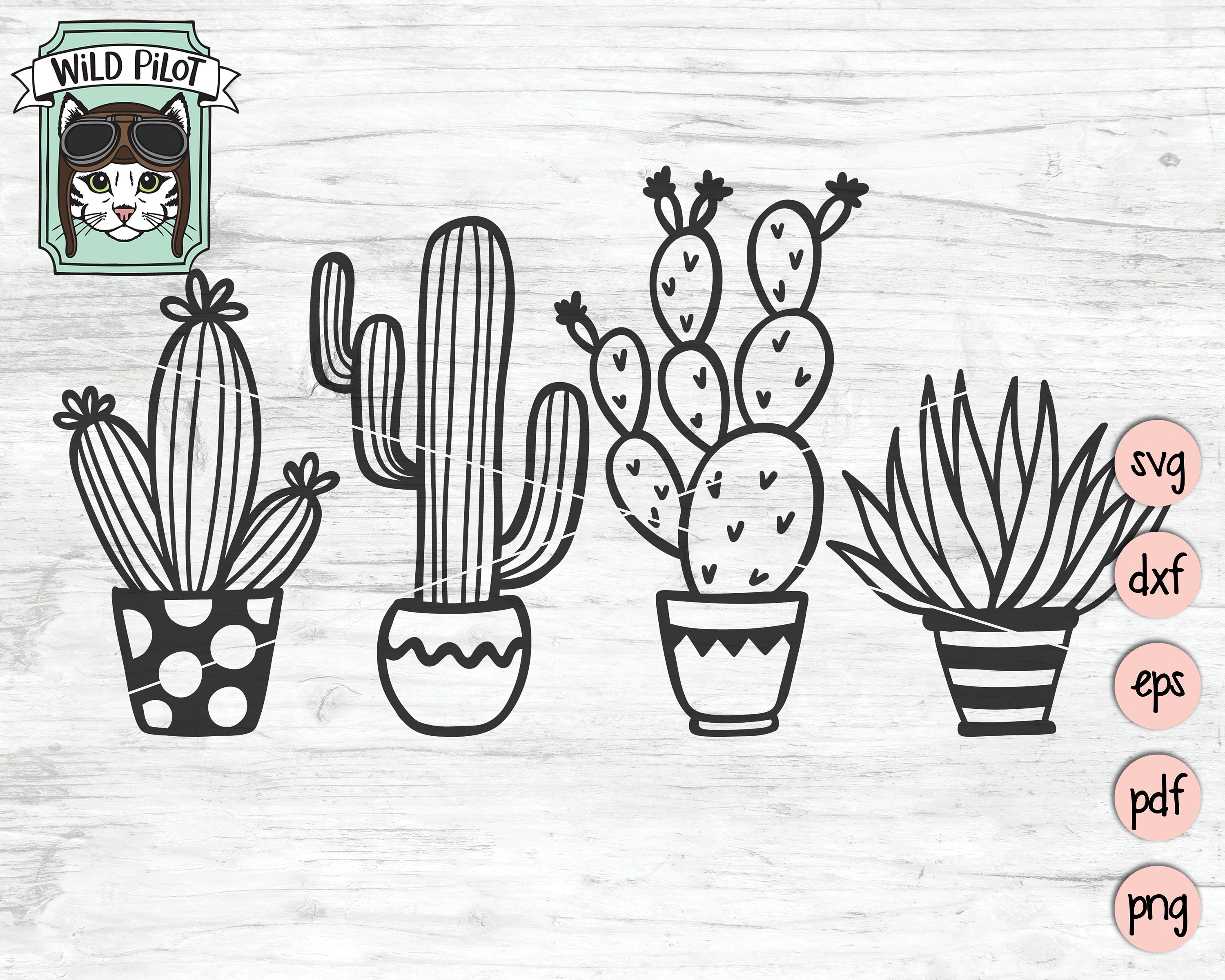 Download Cactus SVG file Succulent svg file Cactus clip art | Etsy