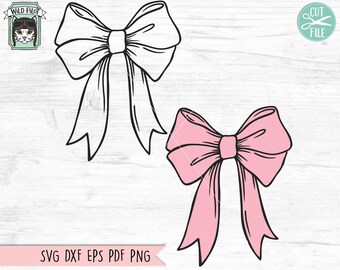Coquette Bow SVG Files, Ribbon Bow SVG, Bow Cut files, Pink Cancer Bow svg, Awareness Bow svg, Coquette svg files, Breast Cancer Ribbon svg