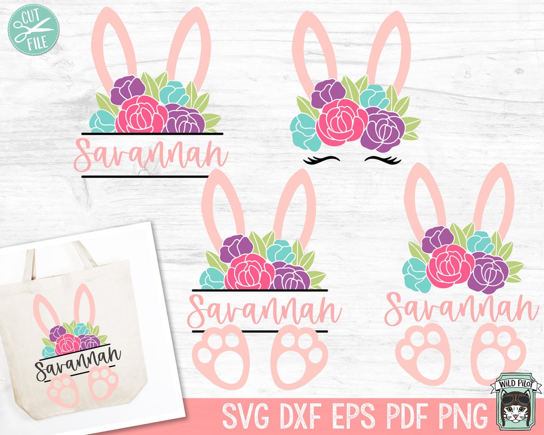 Bunny SVG, Easter Monogram Frame SVG Cut File, Easter Bunny PNG, Easter ...