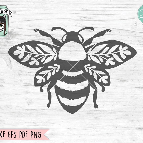 Bee SVG Cut File, Bee Laurel Leaves SVG, Honey Bee SVG, Bumble Bee svg, Bee Cut File, Save the Bees, Bee Happy, Bee Kind, Insect svg file