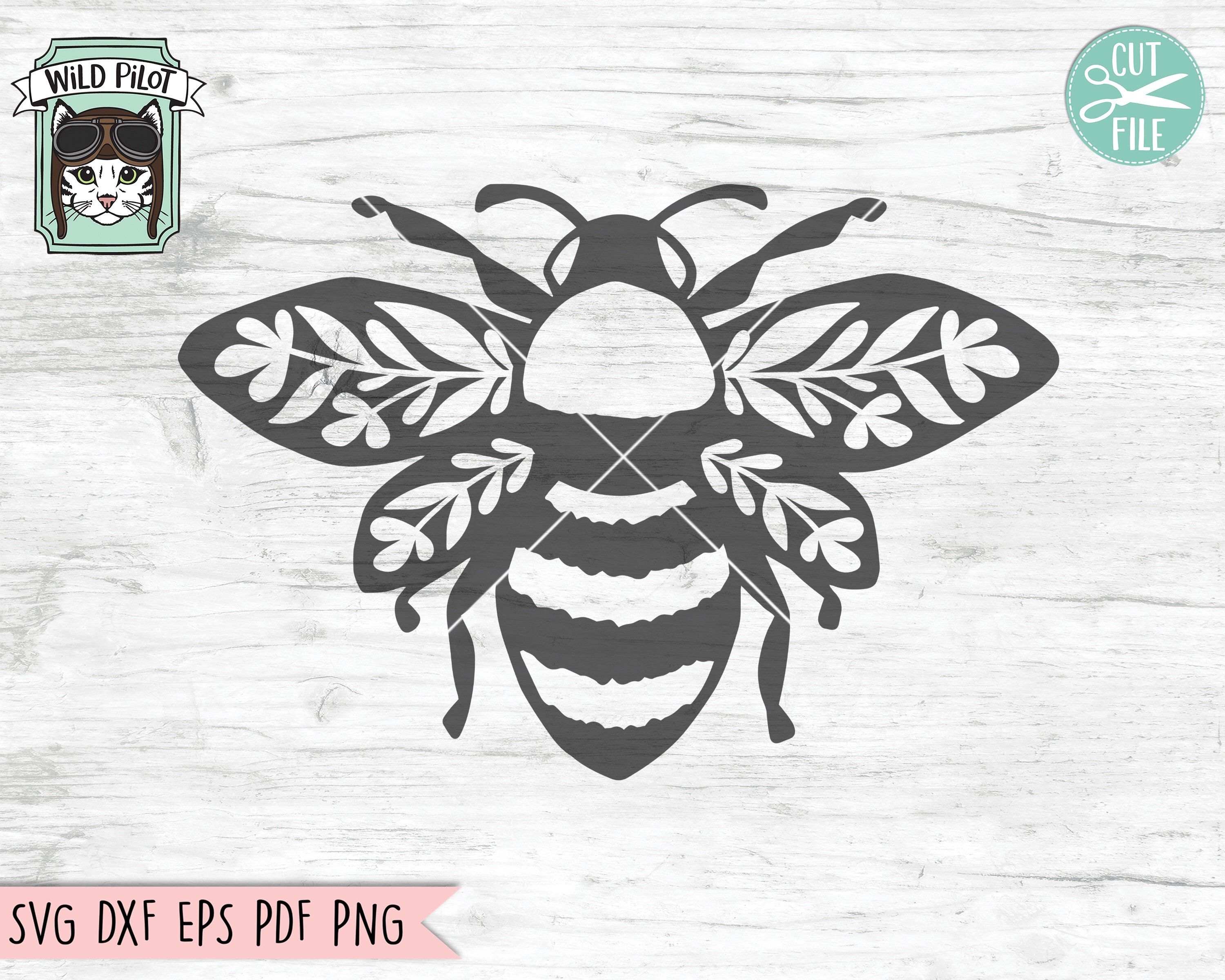 Bee SVG Cut File Bee Laurel Leaves SVG Honey Bee SVG Bumble | Etsy UK