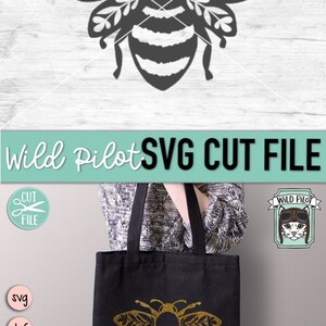 Bee SVG Cut File, Bee Laurel Leaves SVG, Honey Bee SVG, Bumble Bee svg, Bee Cut File, Save the Bees, Bee Happy, Bee Kind, Insect svg file image 4