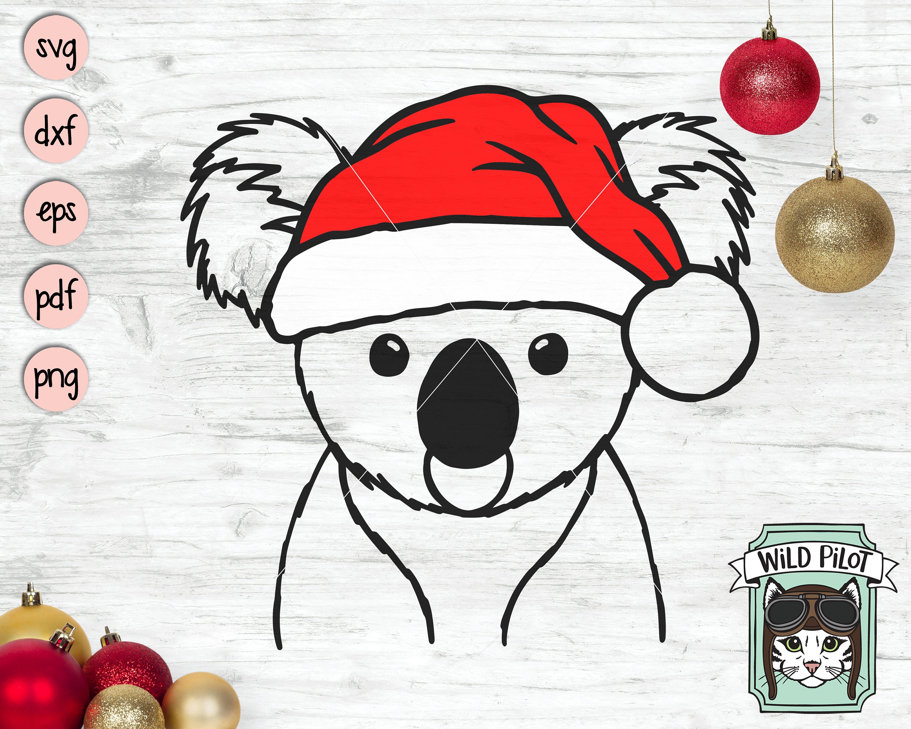 Koala Santa Hat Svg File Koala With Hat 