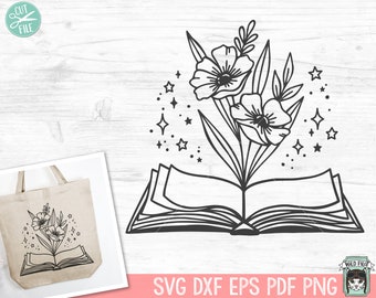Book SVG, Reading SVG, Floral Book svg, Book Lover SVG, Flower Book svg, Librarian svg, Library svg, Reading png, Teacher Shirt svg