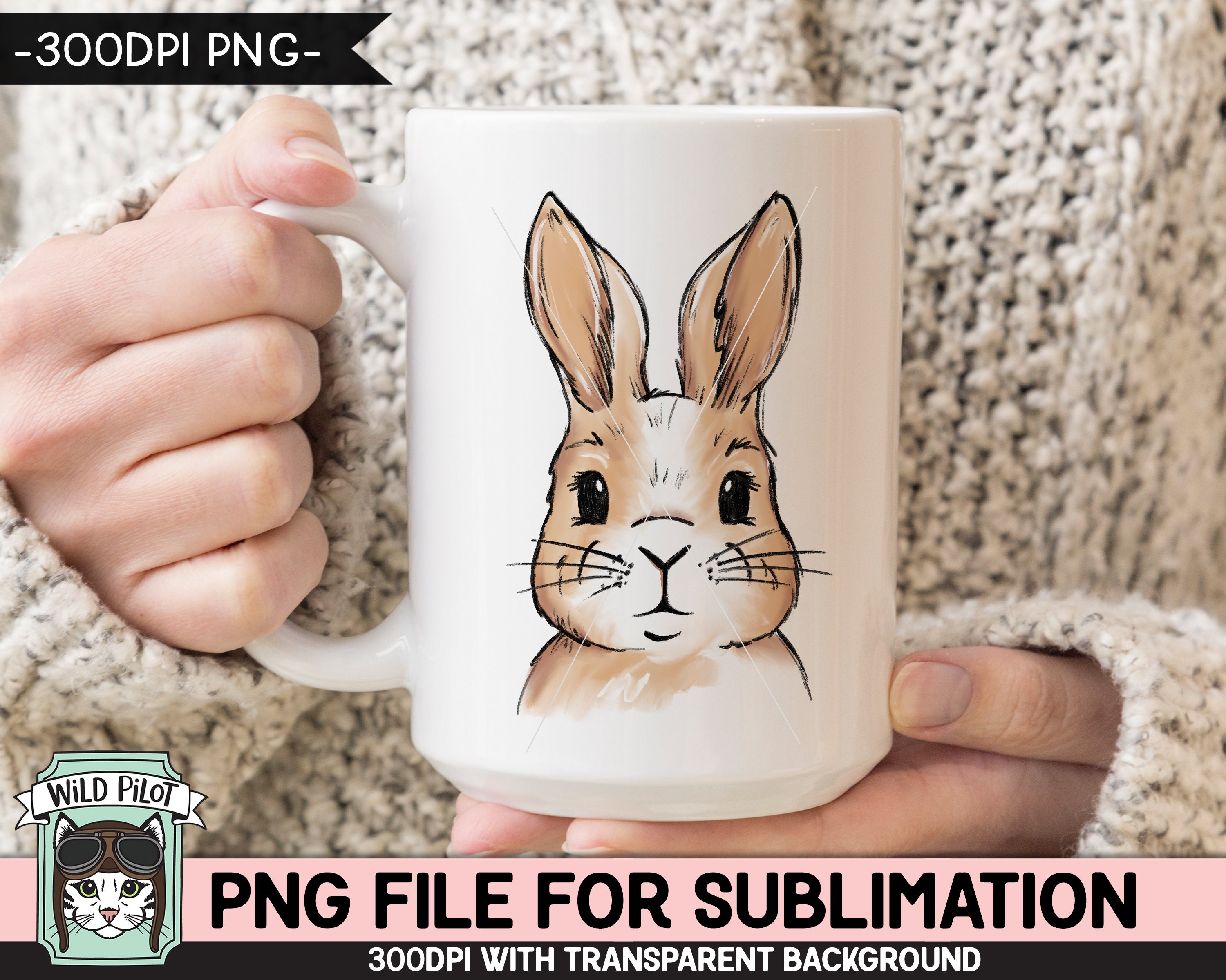 Bunny SUBLIMATION Design PNG, Easter Bunny Face Png File, Bunny Rabbit ...