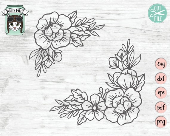 Pink Flower, Flower Border Design, Flower Photo Frame Design, Flower Drawing,  Green Leaf Design, Corner Design #477486 - Free Icon Library