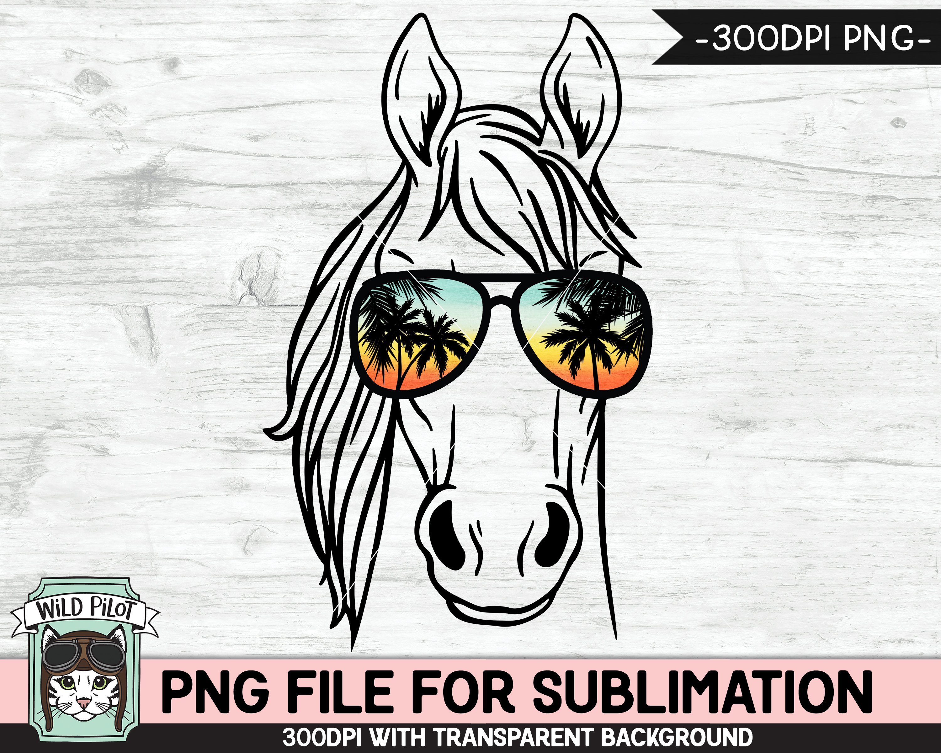 Horse Sunglasses SUBLIMATION Designs Png Horse Png Sunset Etsy
