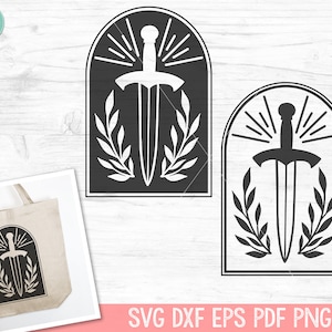 Sword SVG, Leaves Sword SVG file, Mystical SVG, Knife Clipart, Tattoo Svg file, Weapon svg, Dagger svg, Sword Vector, Goth svg, Gothic svg