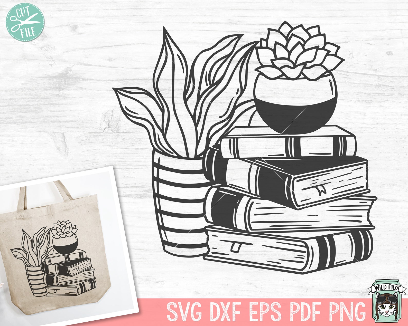 Book SVG, Reading SVG, Succulent Svg, Book Lover SVG, Cactus Svg ...