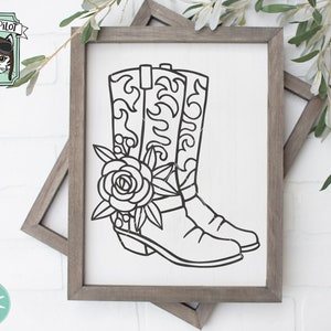 Cowboy Boots SVG file, Cowboy boots with Flowers SVG file, Cowboy Boot floral, Cowboy Boots cut file, Cowgirl SVG cut file, Country, Western