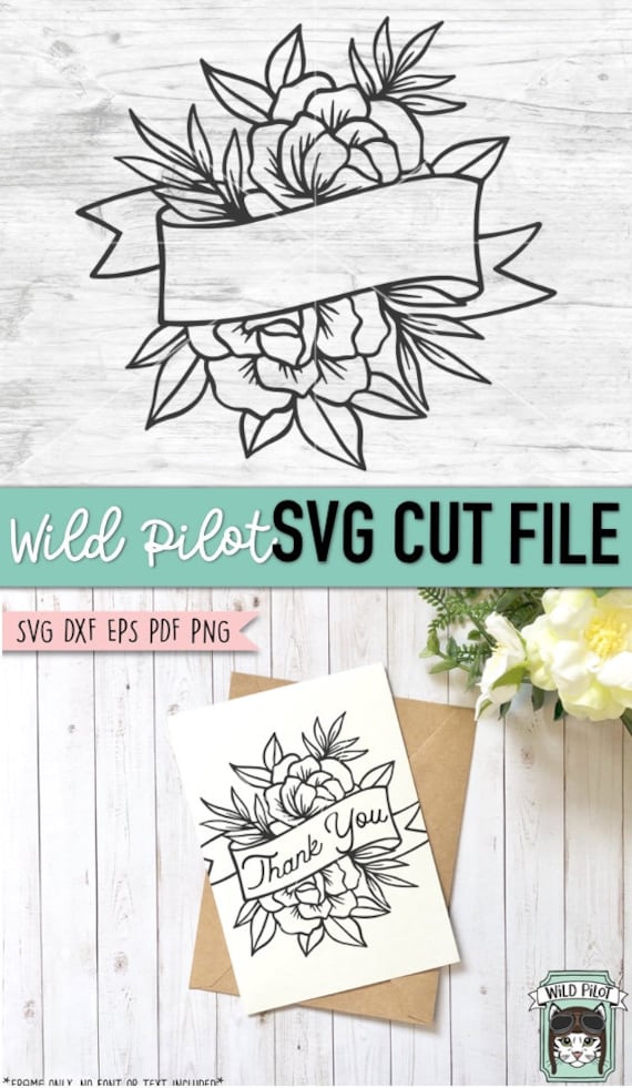 Download Printable Border Frame Floral Ribbon Banner Flower Banner Svg Clip Art Svg Dxf Png Files For Silhouette And Cricut Wedding Banner Svg Clip Art Art Collectibles