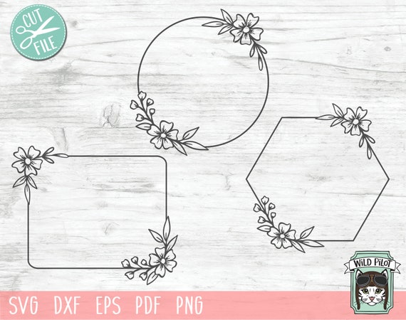 Download Flower Frame Svg File Monogram Frame Flower Border Svg Etsy