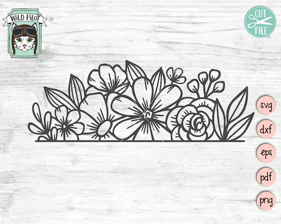 Flower Border SVG Flower Svg Flower Monogram Split - Etsy Australia